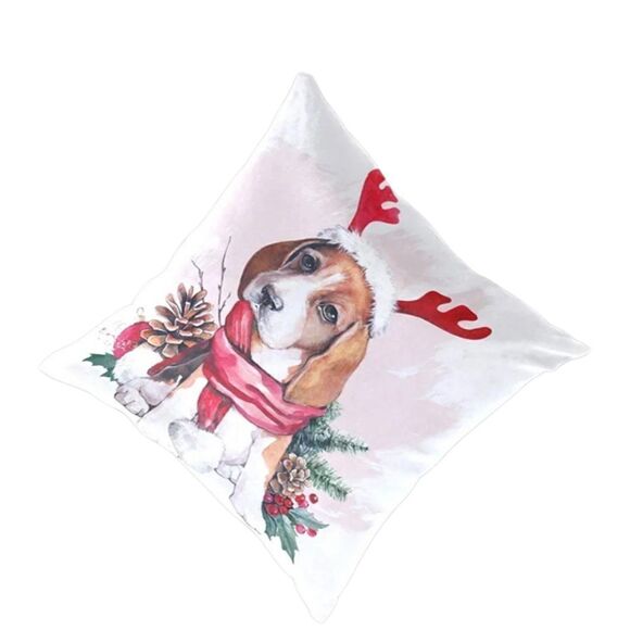 Beagle Dog Christmas Pillow Cover - Picture 3 of 3